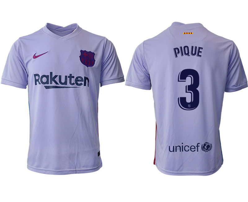 Men 2021-2022 Club Barcelona away aaa version purple #3 Soccer Jersey->barcelona jersey->Soccer Club Jersey